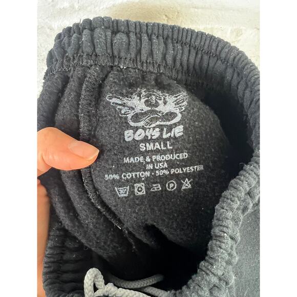 Boys Lie Women's Read Me V2 Sweatshorts Elastic Waist Black Size Small - Picture 6 of 7